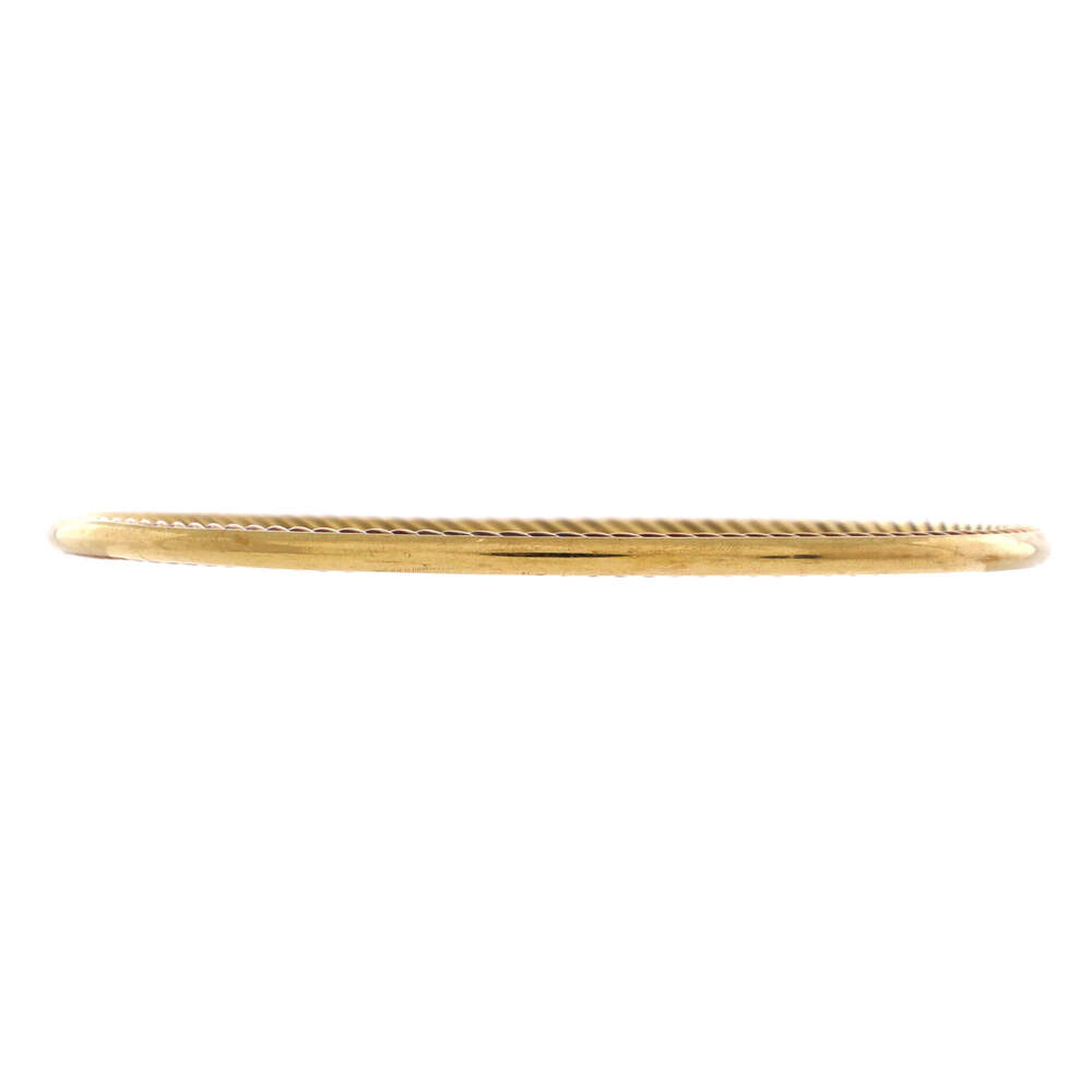 David Yurman 3mm Cable Inside Out Bangle Bracelet 18K Yellow Gold
